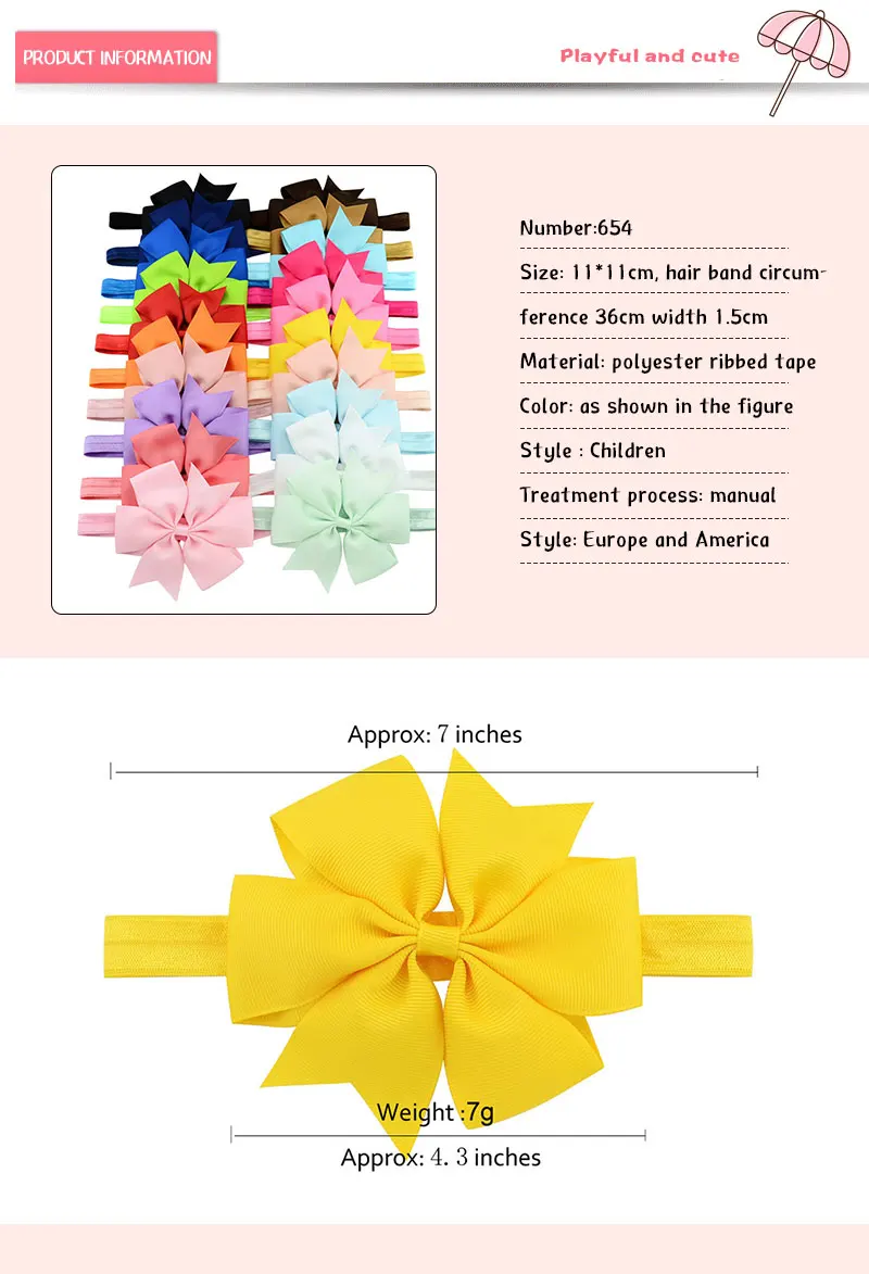 Детский бант заколка для волос нежный удобный однотонный детский головной убор из полиэстера тонкое мастерство детский бант заколка для волос 654