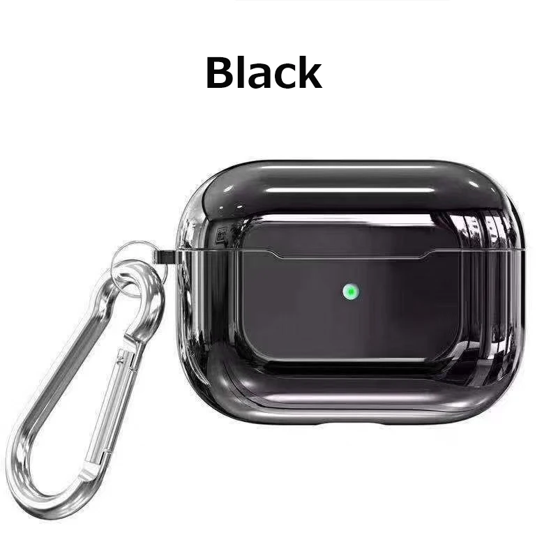 Black Защитный чехол для AirPods Pro с брелком для ключей, противоударный мягкий чехол для AirPods 3, аксессуары, ТПУ, чехол для наушников s - Цвет: Black