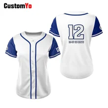 Sublimation Printing White Button Down Women Baseball Jersey Fashion