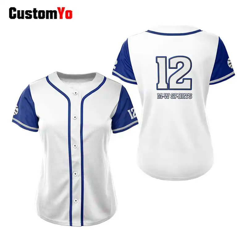 white button down baseball jersey