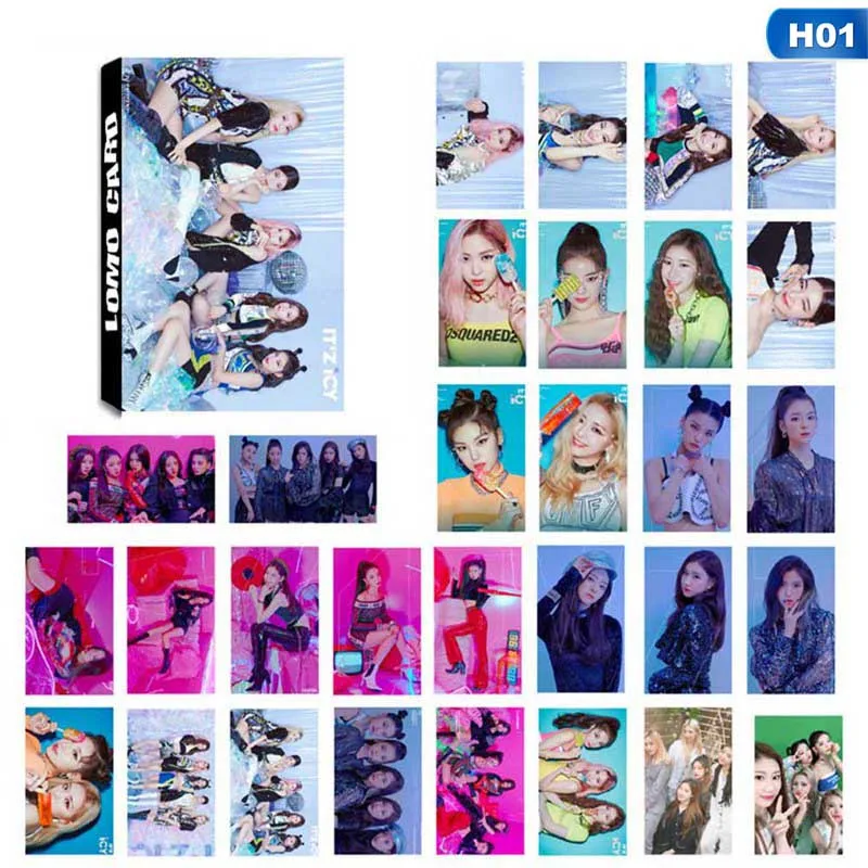 30 шт./компл. ITZY Фотокарта фото карты ПВХ карты с кристаллами наклейки для автобуса студенческие карты Канцелярский набор - Цвет: 30pcs