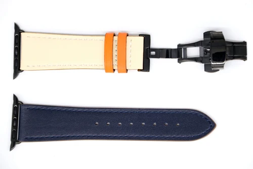 Black Buckle Для Apple Watch Series 5 4 3 2 1 44 мм 40 мм 42 мм 38 мм Бабочка Пряжка Кожаный ремешок Ремешок Замена для браслет для iwatch - Цвет ремешка: Black Buckle