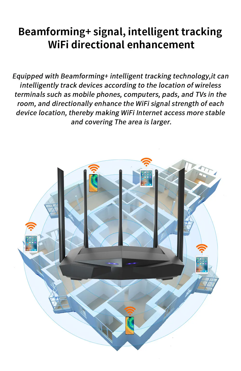 portable wifi signal booster GH Số Router AC11 Gigabit Phiên Bản 2.4GHz 5GHz WiFi AC1200M Với 5 * 6dBi Anten Tăng Cao Rộng Hơn độ Che Phủ, phiên Bản Toàn Cầu mesh wifi router