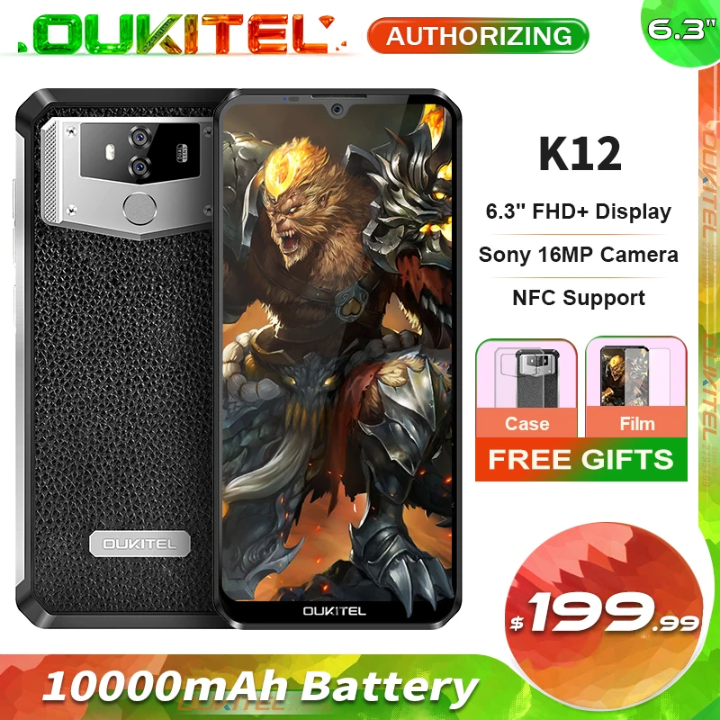 Best Seller OUKITEL K12 6GB 64GB-ROM LTE/WCDMA/GSM NFC Adaptive Fast Charge Octa Core Fingerprint Recognition/face Recognition 33054807606