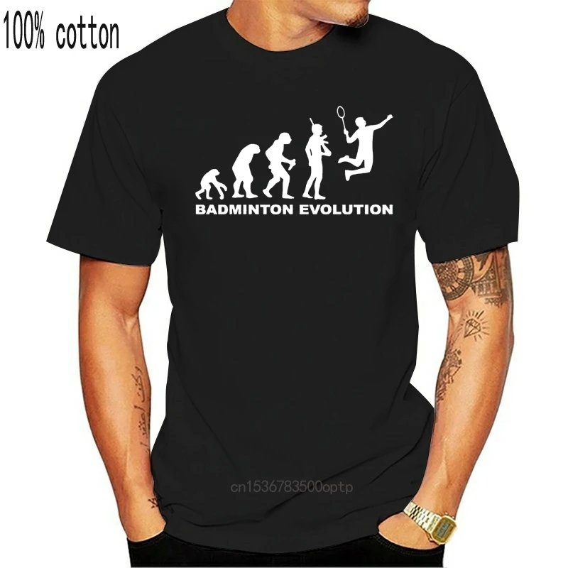 Лидер продаж 2020 модная футболка из 100% хлопка унисекс Evolution Of BADMINTONS забавный