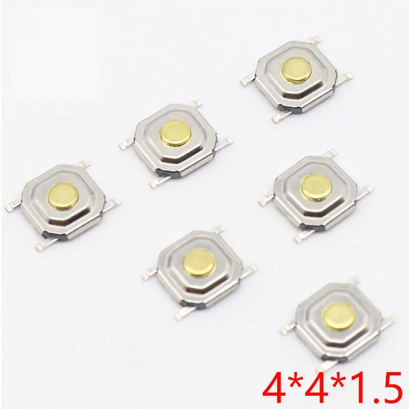 100 шт./лот SMD 4*4*1 5 мм 4x4x1.5мм тактильная тактовая кнопка Микро Переключатель