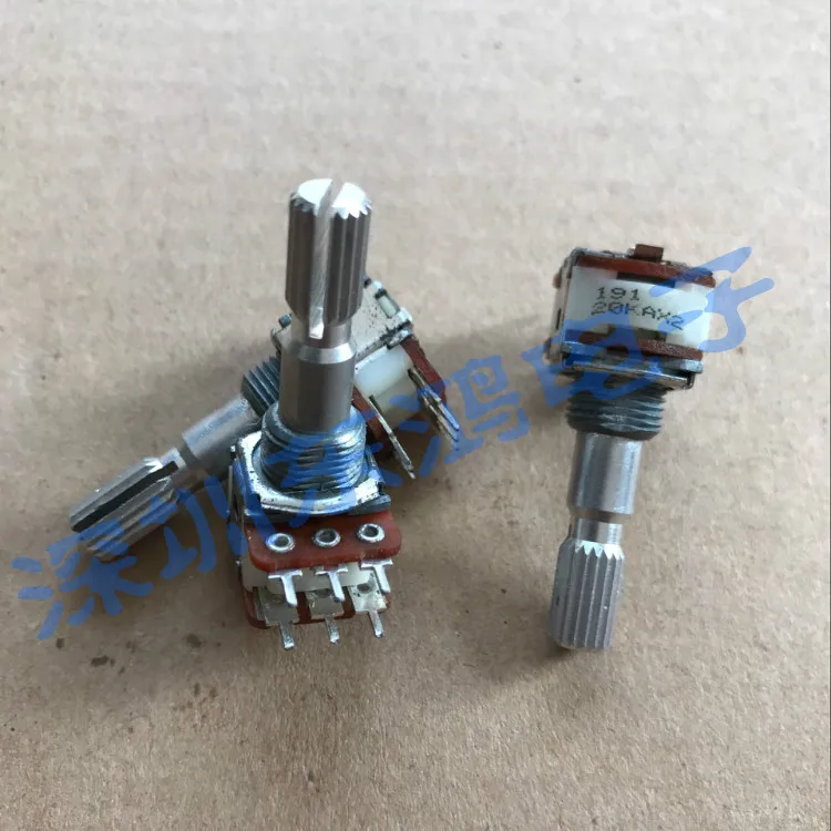 

2PCS/LOT ALPS Alps type 12 precision potentiometer, double A20K*2 axis long 25MM rotating potentiometer