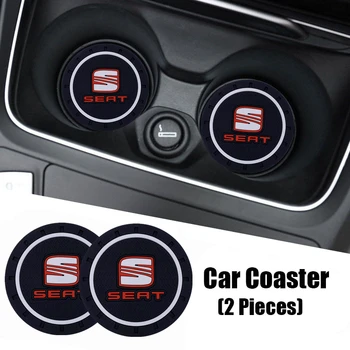 

Car Water Coaster PVC Anti-Slip Cup Mat for Seat Toledo Arona Ibiza Leon Altea Alhambra Cordoba Decoration Auto Interior Styling