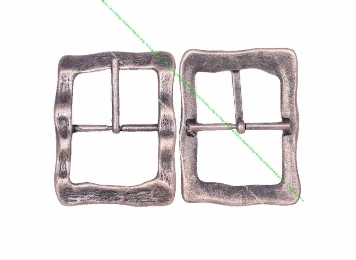 HEAVY STURDY ANTIQUE SILVER PLATED RUGGED SQUARE CENTER BAR RODEO COWBOY WESTERN LEATHER BELT BUCKLE REPLACEMENT FIT 40 MM