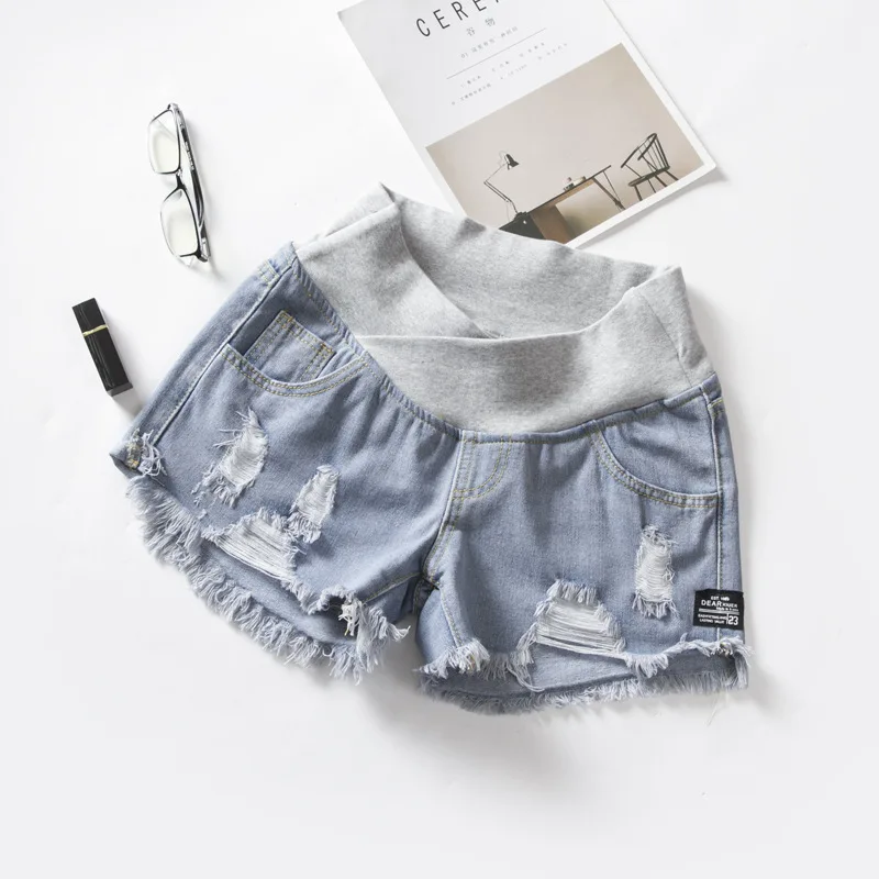 Maternity Clothes for Pregnant jeans Women Denim Shorts Pregnancy Jeans Low-Waisted Plus Size Loose Pants Wear outdoors - 6