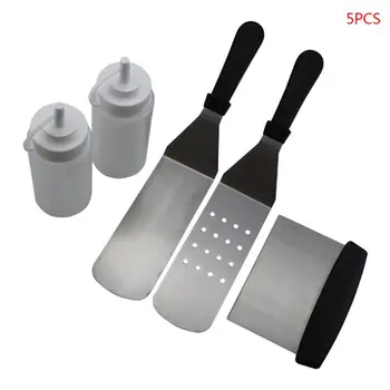 

Stainless Steel Spatulas Scraper Leak-free Fine Tip Bottles Griddle Accessory