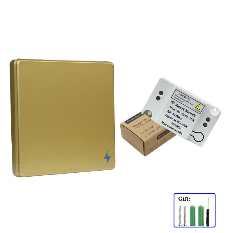 Universal Bedroom Set Wireless Switch and Receiver Kit AC 110V 220V Receiver Wall Panel button Bedroom Ceiling Lamp Switch DIY-9