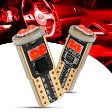 4Pcs T10 W5W 194 168 LED Bulbs 3030 6SMD Car Accessories Clearance Lights Reading Lamp Auto Light 12V Red