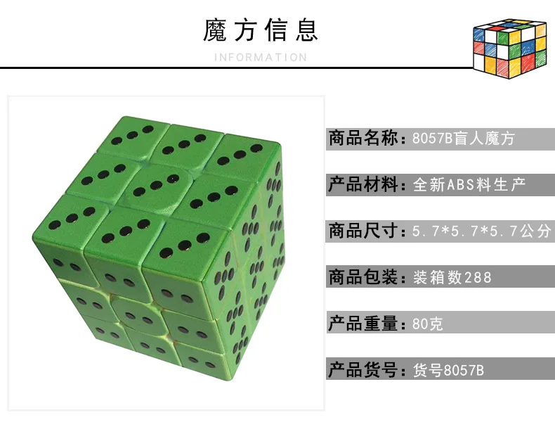 Креативный Blind Braille Fingerprint стерео Кубик Рубика 3D рельефный крутой Кубик Рубика развивающая игрушка для взрослых настраиваемая
