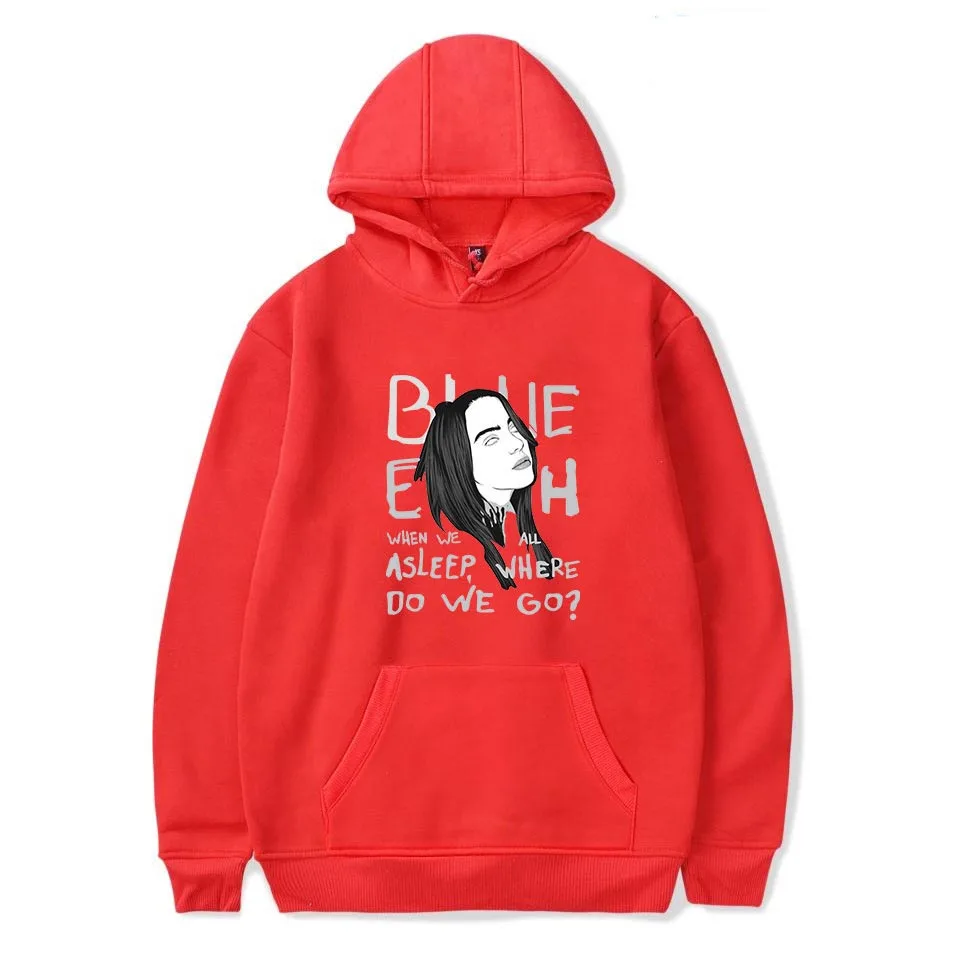 Billie Eilish/толстовки для мальчиков и девочек с буквенным принтом; модные толстовки с капюшоном в стиле хип-хоп; популярная Молодежная Осенняя теплая одежда больших размеров