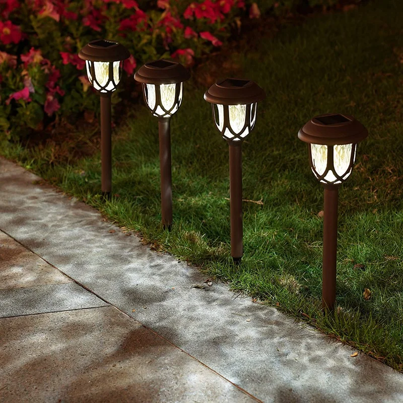 10Pcs Solar Garden LED Lights Outdoor Waterproof Landscape Lawn Pathway LED Lamp 
