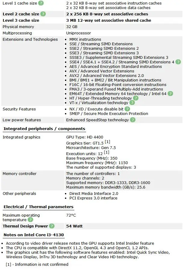 ПК компьютер процессор Intel Core I3 4130 3,4 ГГц I3-4130 процессор LGA 1150 22 нм двухъядерный 54 Вт рабочий процессор