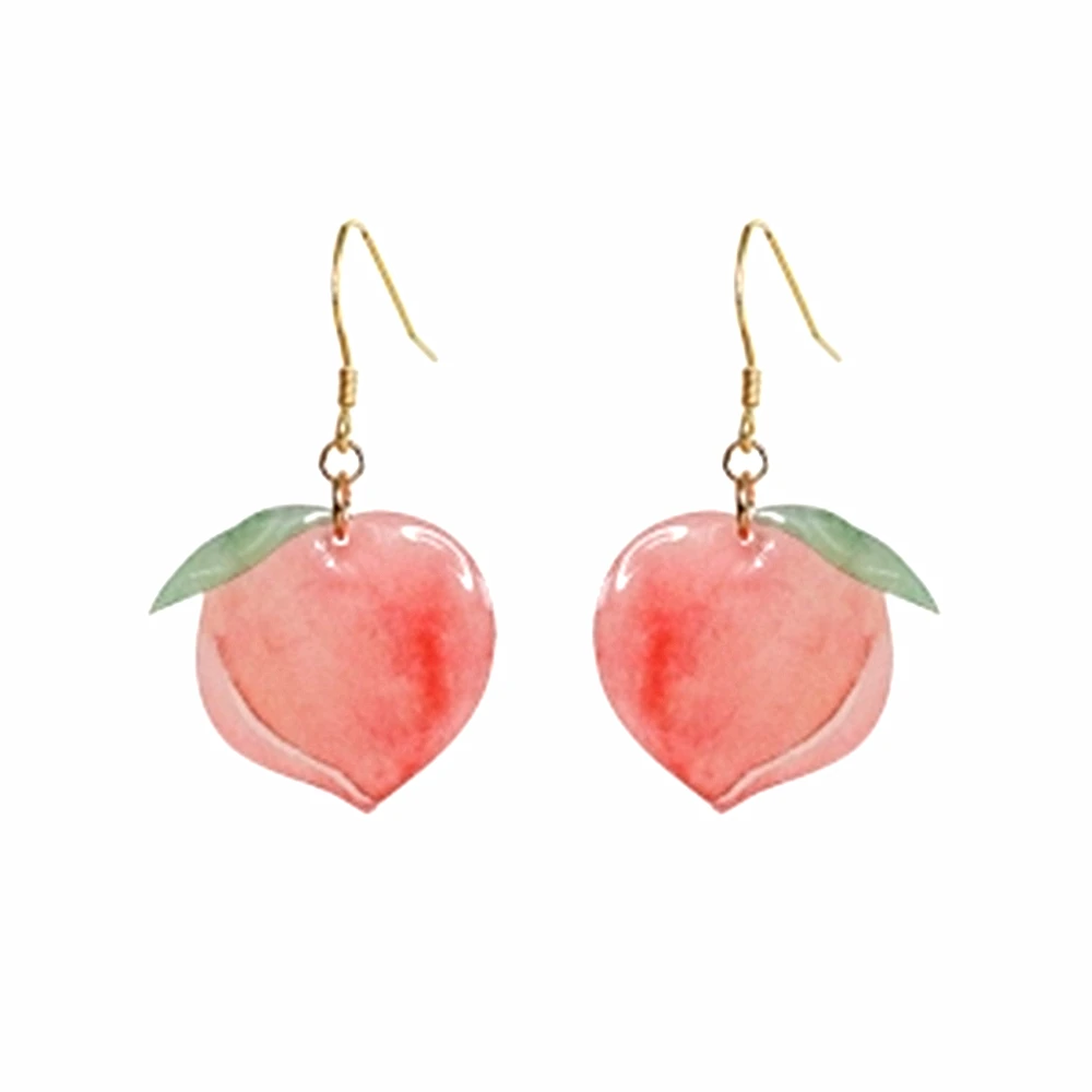 Fashion Simple  sweet pink peach cute acrylic earrings  For Women