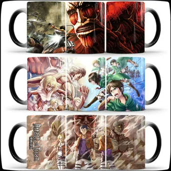 

2021 Attack on Titan Coffee Mugs Cold Hot Heat Color Changing Magic Mug Tea Milk Cups Birthday Gifts for Friends Dropshipping