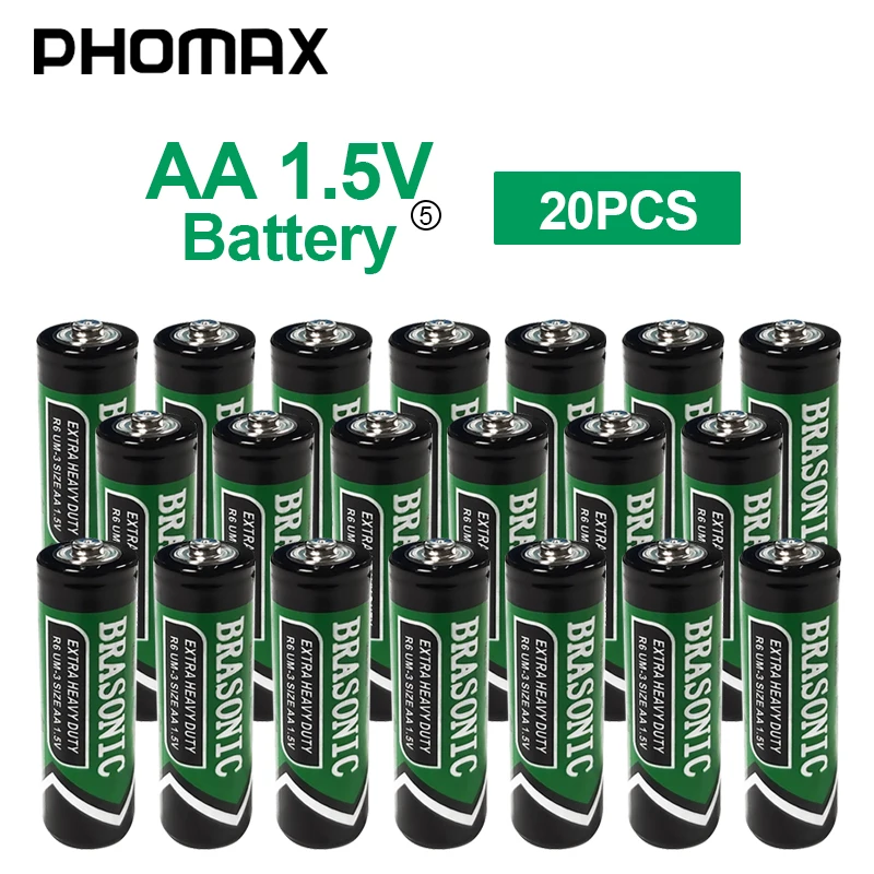 Щелочная сухая батарея PHOMAX AA игрушечные батареи LR6 AM3 E91 20шт./упак. одноразовая