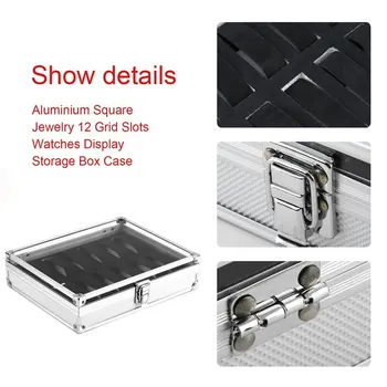 

Metal case 6/12 Grid Slots Wrist Watch Display case Storage Holder Organizer Watch Case Jewelry Dispay Watch Box Good Quality