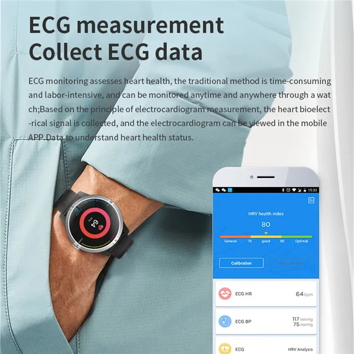 ЭКГ PPG монитор сердечного ритма Смарт часы Bluetooth управление громкой связи вызов SMS сообщение Будильник Напоминание для мужчин женщин смартфонов