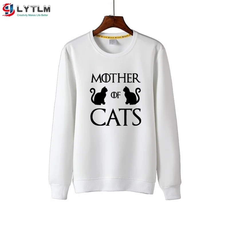 WY6119 White LYTLM/детский пуловер с длинными рукавами Топы для мамы, кошки, весенне-осенний свитер для маленькой девочки толстовки и свитера для девочек - Цвет: WY6119 White