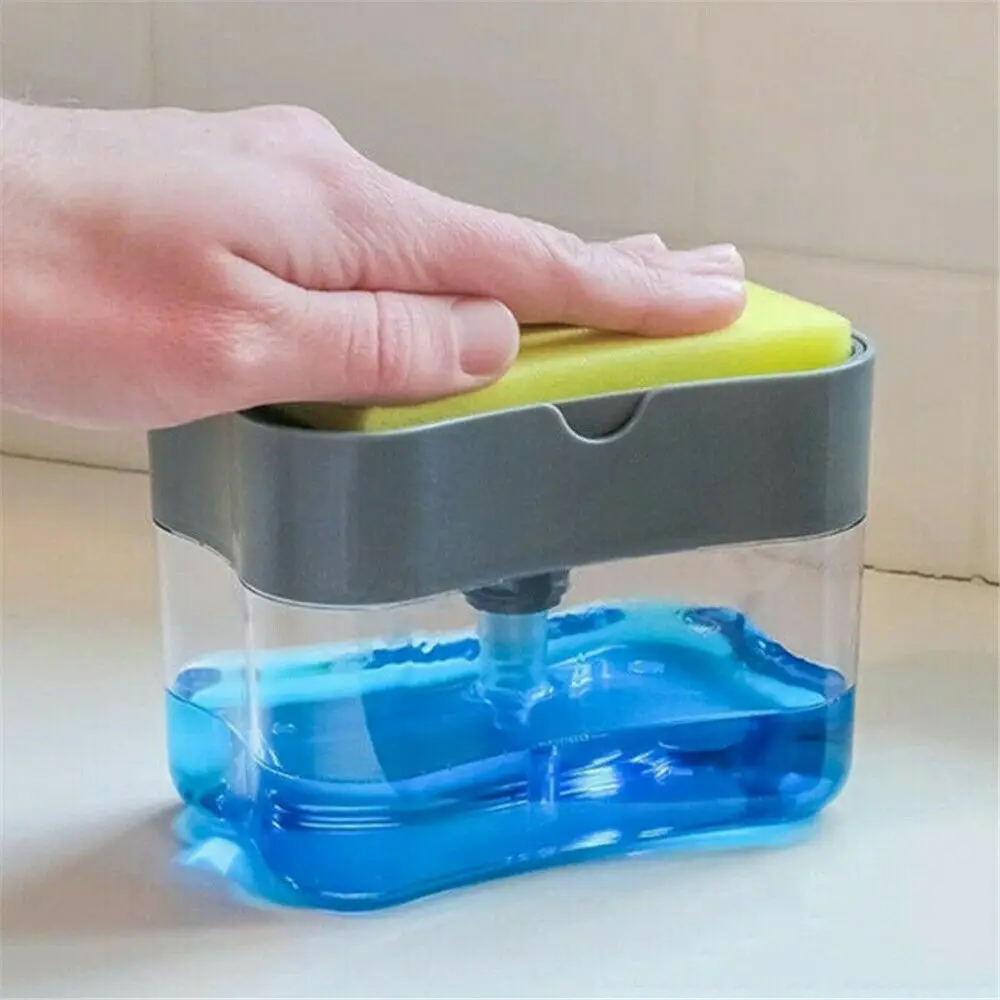 2in1 Soap Pump Soap Dispenser Sponge Caddy Manual Press Liquid Soap