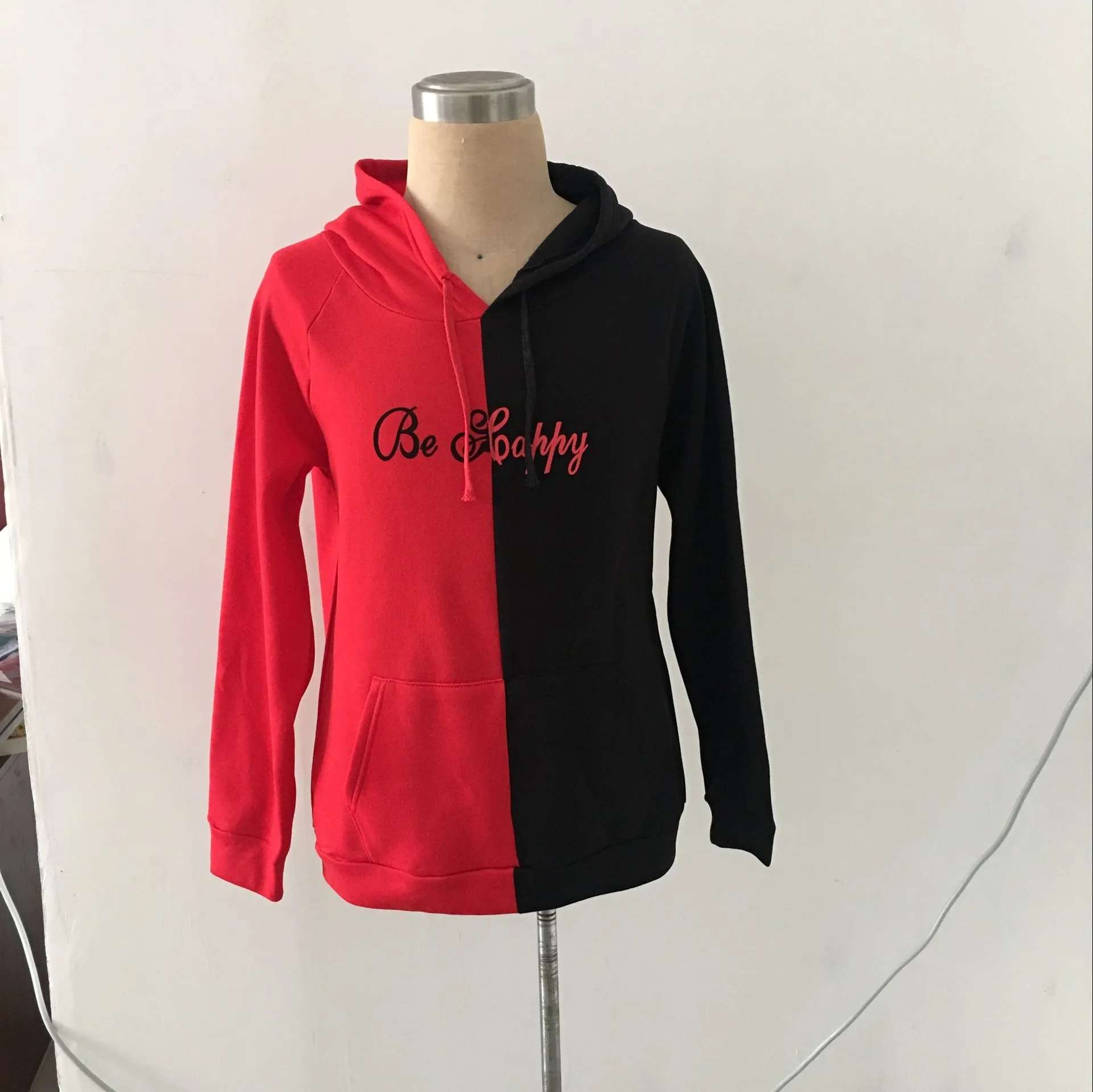  Suppliers Happy Smile Hoodie Sweatshirts for Men Drawstring Hood Hip Hop White Red Women Dropped Sh