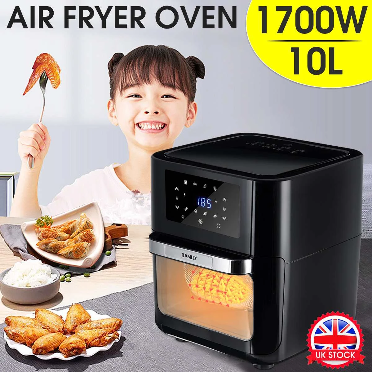 1700W Air Fryer Oven Toaster Multifunctional Electric Deep Fryer Oil free  Health Air Fryer Pizza Cooker LED Touch Screen Oven - AliExpress Home  Appliances