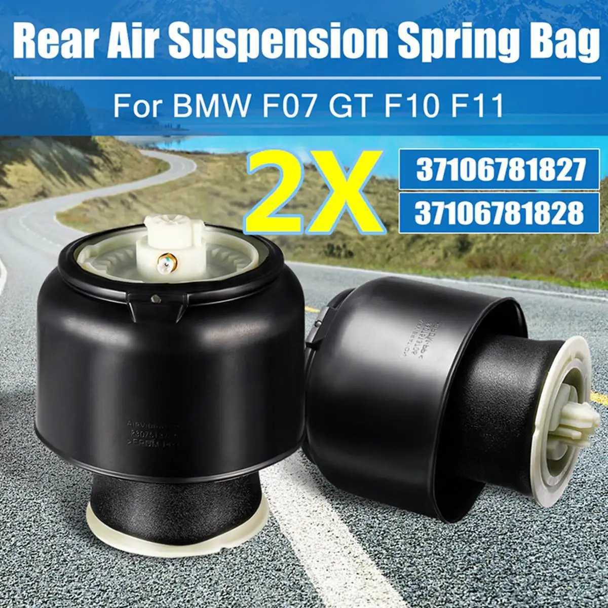 

New Rear Air Suspension Spring Bellow Bag With Dust Cover Case for BMW F07 GT F10 F11 #37106781827 371067818 37106781828
