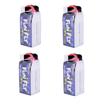 

4PCS Funfly TATTU 14.8V 1550mAh 100C 4S XT60 Plug Lipo Battery for Emax HAWK 5 RC Drone FPV Racing