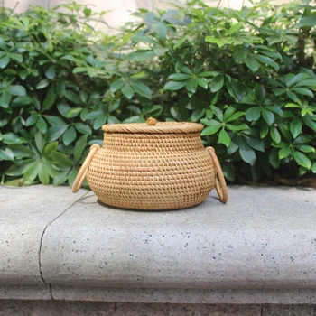 

Autumn Rattan Tea Cans Best Selling Loose Tea Storage Box High-End Handmade Pastoral Style Natural Material Snack Box