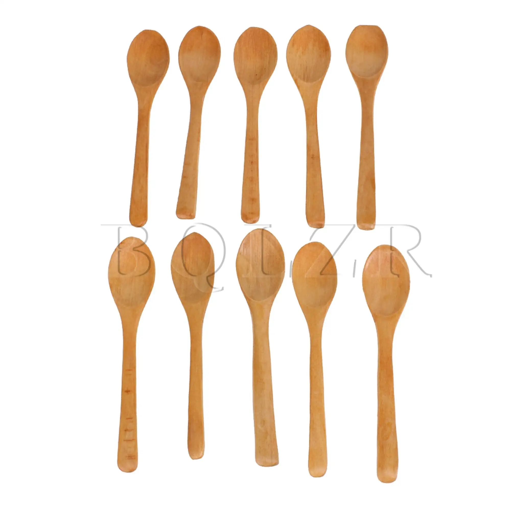 

BQLZR 10pcs Natural Color Multifunction Wooden Soup Spoon Utensil for Children