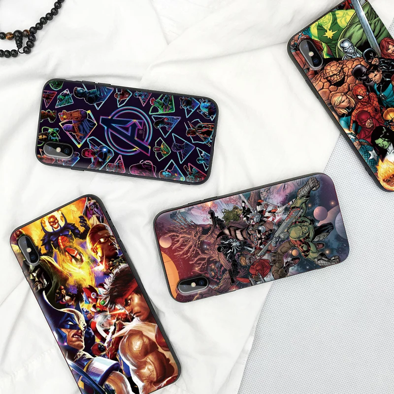 Marvel для iPhone 6 6S 7 8 Plus X XS XR Max 5 5S TPU Мягкий защитный чехол телефона|Чехлы-накладки| |