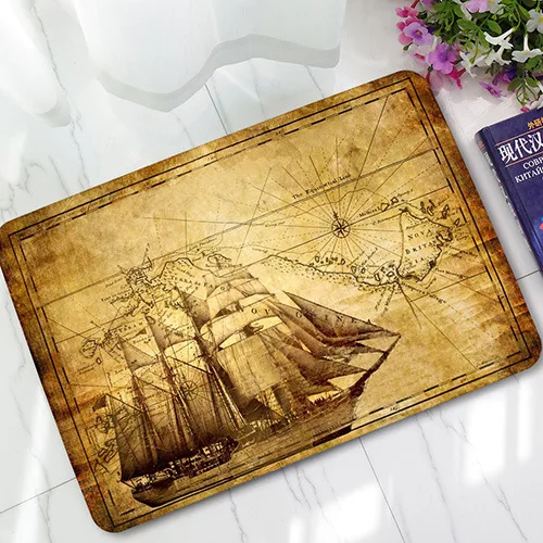 Sailboat Zeegle резиновый коврик для двери, ковер для улицы, нескользящий коврик для ванной комнаты, ковер для кухни, Впитывающий Коврик для гостиной, прикроватные коврики - Цвет: Sailboat