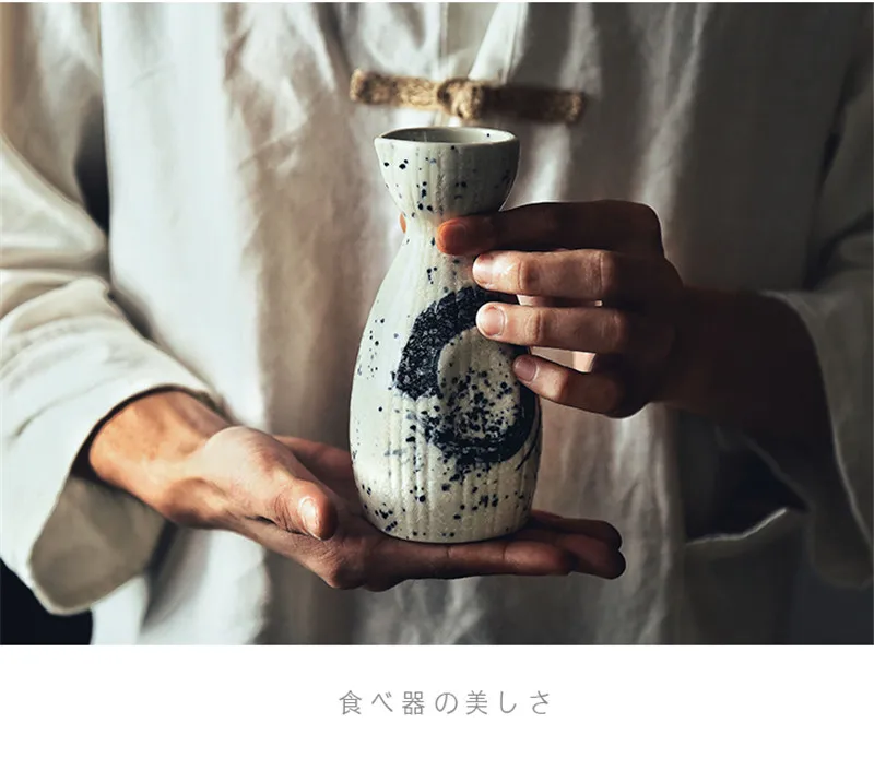KINGLANG японский стиль HENGFENG ручная роспись Керамическая маленькая бутылка для сакэ кувшин вино белое вино бутылка