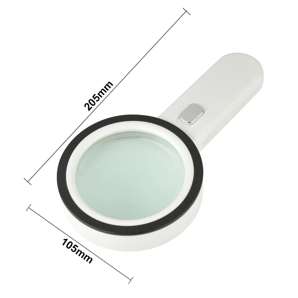 Outdoor With 12 LED Handheld Loupe Adventure Optical Lenses Reading 30X Magnifier Distortion Free Tool