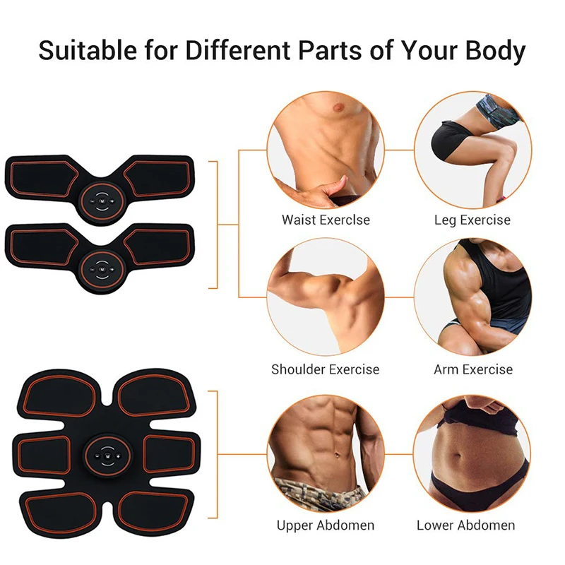 ABS Abdominal Stimulator Toner EMS Smart Electro Stimulation Muscle Legs Arm Trainer Massager Fitness Machine Home Gym Equipment