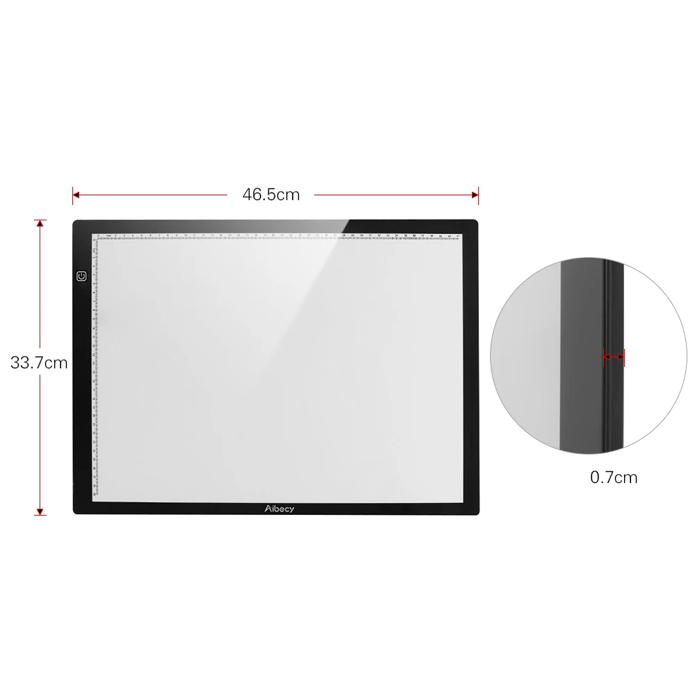 Aibecy Graphics Tablet Drawing Tablet Magnetic A3 LED Tracing Light Box Ultra-thin Stepless Dimmable Brightness Artcraft Light