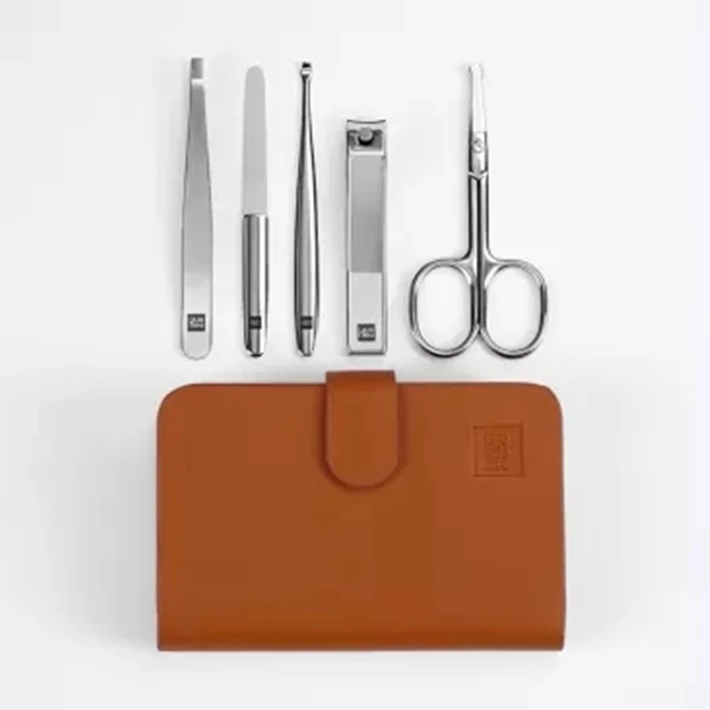 ONE SET Xiaomi Mijia Huohou 5 шт. Новинка маникюрная машинка для стрижки ногтей триммер для волос из нержавеющей стали Портативный набор для гигиены путешествий Набор инструментов для ногтей - Цвет: ONE SET