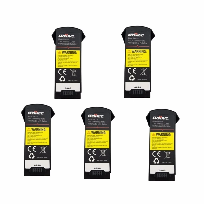 5pcs Оригинальная батарея для UDI U818A PLUS U49W/U49C AA818 Радиоуправляемый Дрон Квадрокоптер запасные части 894325 7.4Wh 7,4 V 1000mah LiPo батарея - Цвет: 5pcs