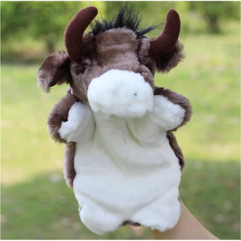 

Cute Lovely Animal Hand Puppet Marioneta Dolls Plush Cow Bull Hand Doll Learning Baby Toys Fantoche Puppet Marionetes Plush Toys