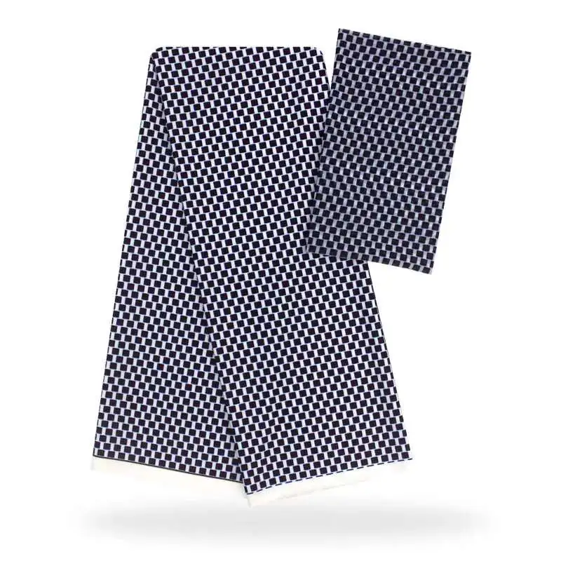 Имитация шелковой ткани ткань с цифровым печатным рисунком Анкара Африканский Воск шаблон 4 ярдов audel ткань+ 2 ярдов шифон для dress-WY30 - Цвет: 13