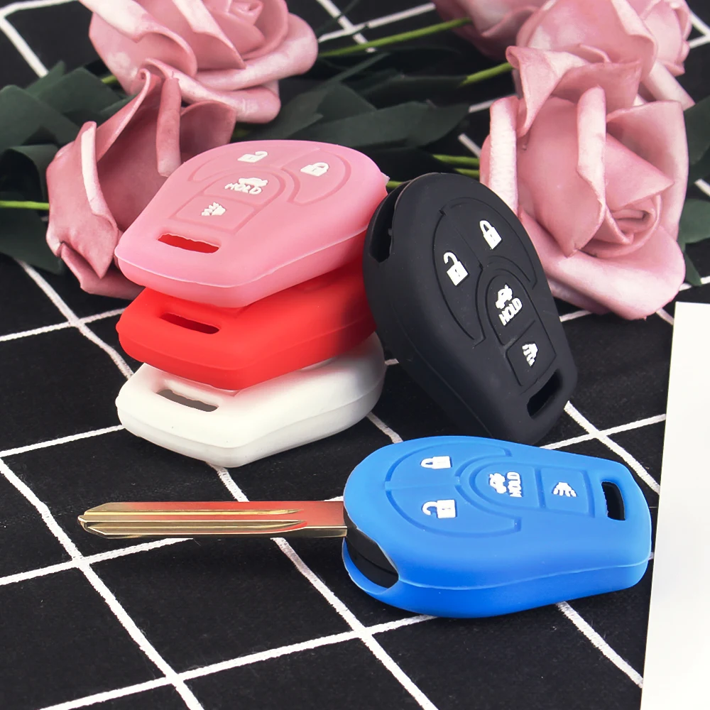 KEYYOU 30X силиконовый резиновый 4BTN чехол для ключей автомобиля для Nissan Sylphy Cube Juke Rogue Micra Qashqai Altima Maxima Sentra Versa