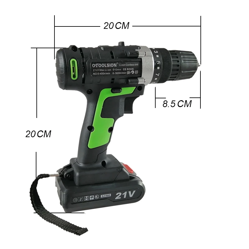 21V 1800Rpm Cordless Screwdriver Cordless Electric Drill Power Tools Drill Screwdriver Drill Electric With Screwdriver Bag