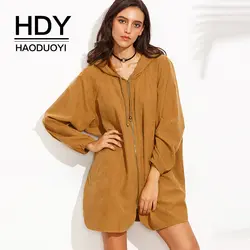 HDY Haoduoyi модные новые поступления женские повседневные супер удобные топы с длинными рукавами с карманами милые однотонные женские