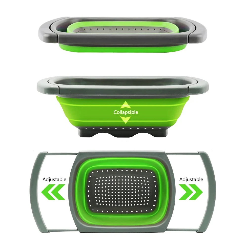 Складная корзина силиконовый дуршлаг ситечко над раковиной овощные Фрукты с