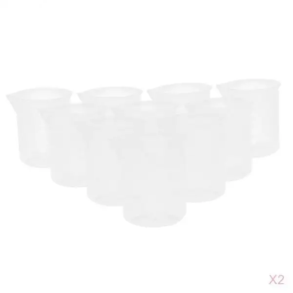 20 Pcs 50ml Reusable Plastic Measuring Cups Lab Graduated Beakers Measuring Jugs, Premium, Durable