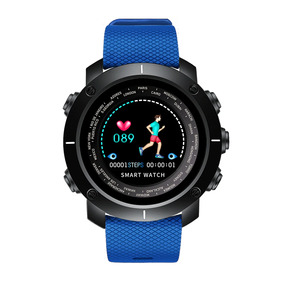 ABS Dial Blue Bozlun 3D умные цифровые часы для мужчин, уличные спортивные часы, монитор сердечного ритма, шагомер, калории, фитнес, Bluetooth, умные часы W30 - Цвет: ABS Dial Blue